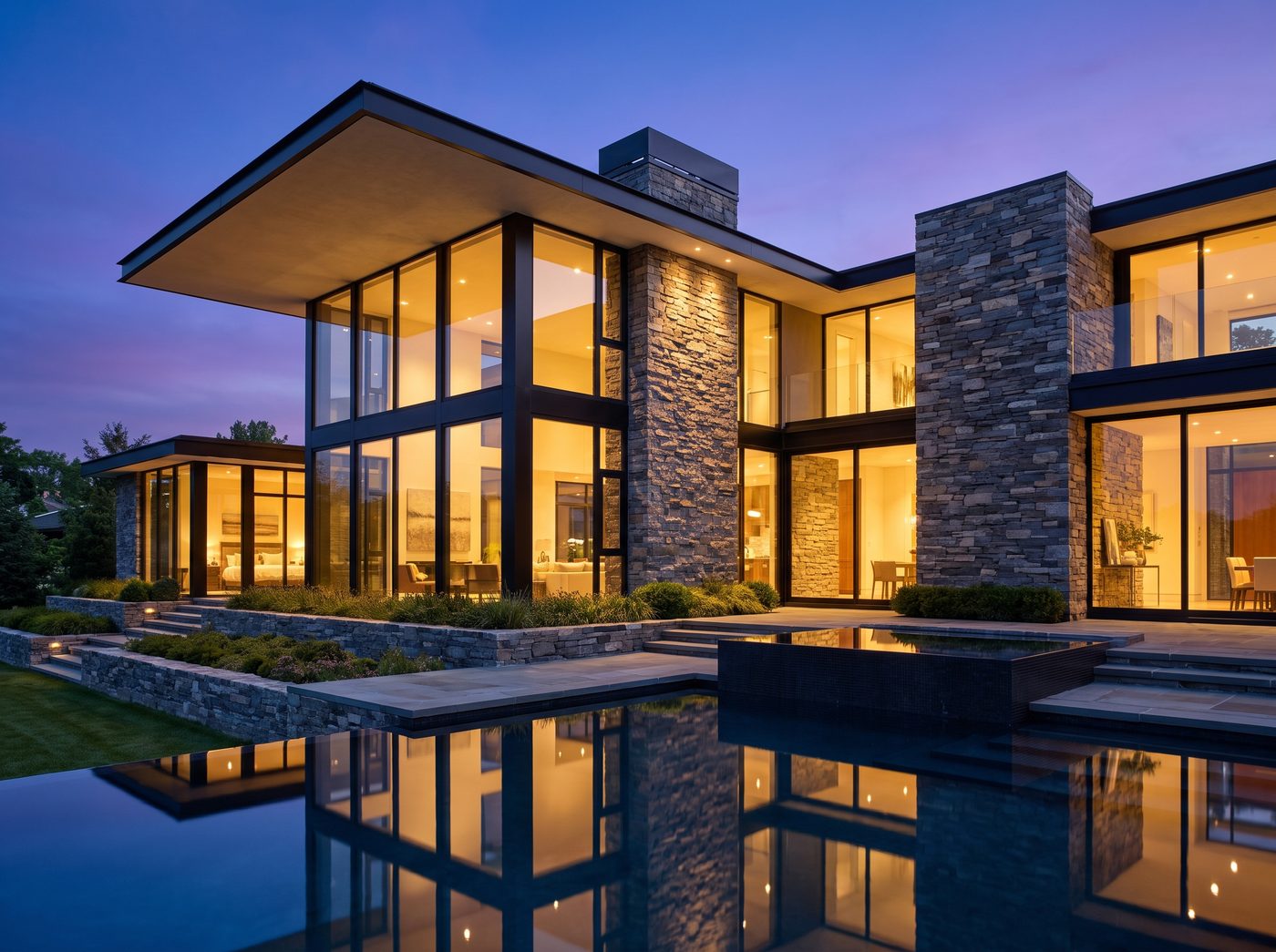 Floor-to-ceiling glass by Roof Wranglers